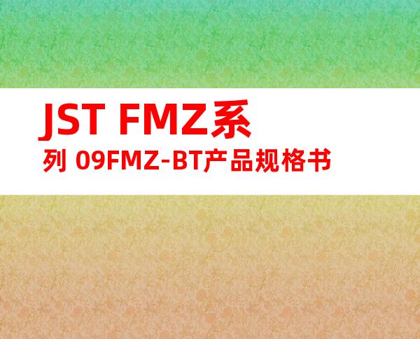 JST FMZ系列 09FMZ-BT产品规格书